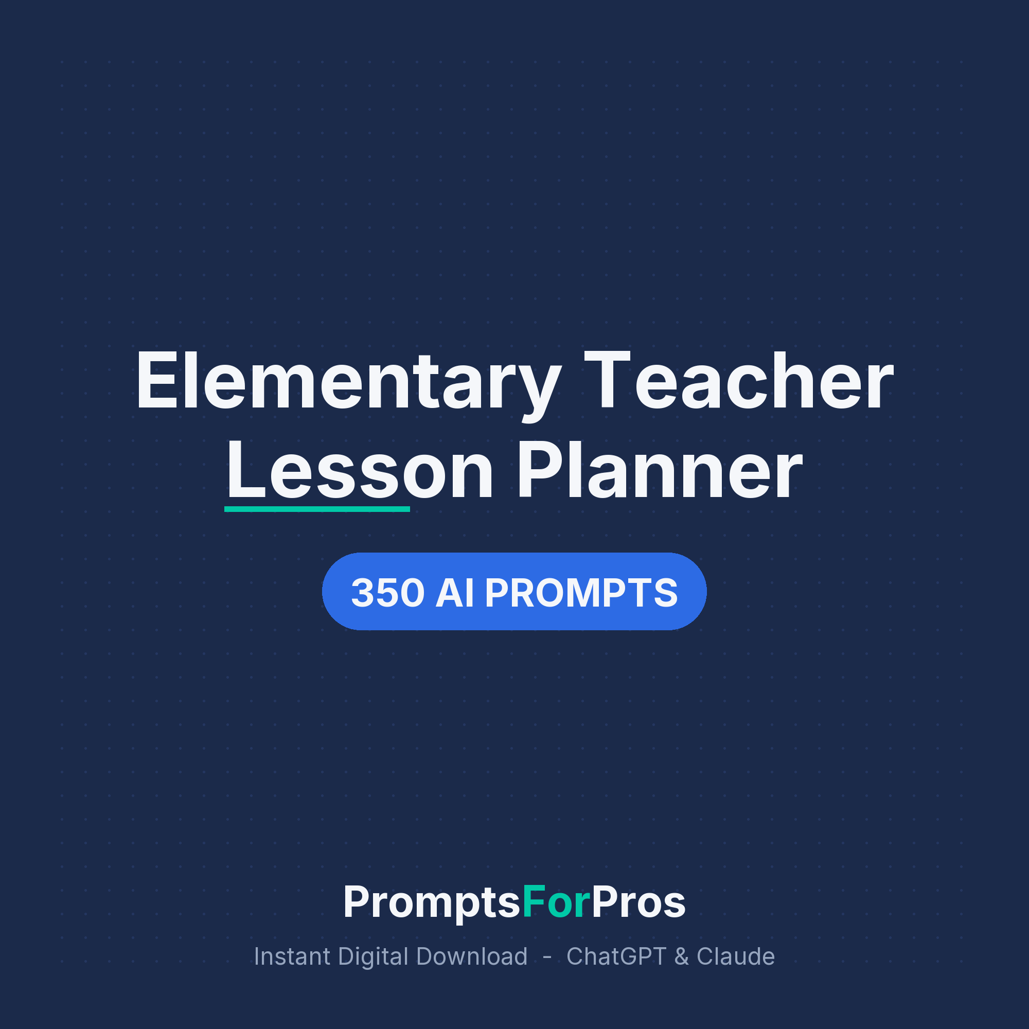 Elementary School Teacher Lesson Planner AI Pack cover